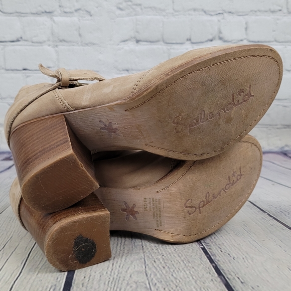 SPLENDID | Long Beach leather stacked heel ankle boots - Picture 6 of 11